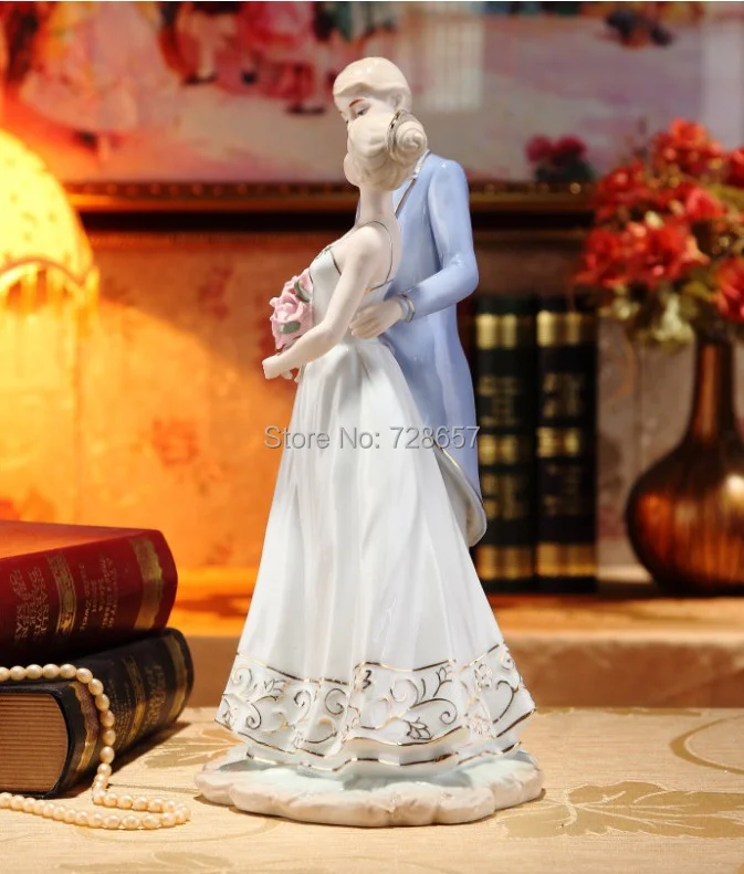 Imagem -04 - Qualidade Porcelana Escultura Decoração Casamento Romântico Casal Acessórios Artesanais Decore Doméstico Presente Dia dos Namorados