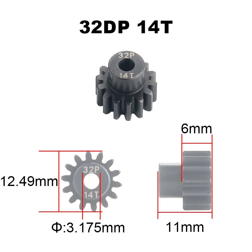 PYFORE モーターギア 32P 0.8 メートル 3.175 ミリメートル開口 10T - 24T 1/10 1/8 RC モデルカーバギートラッククローラーアクセサリー