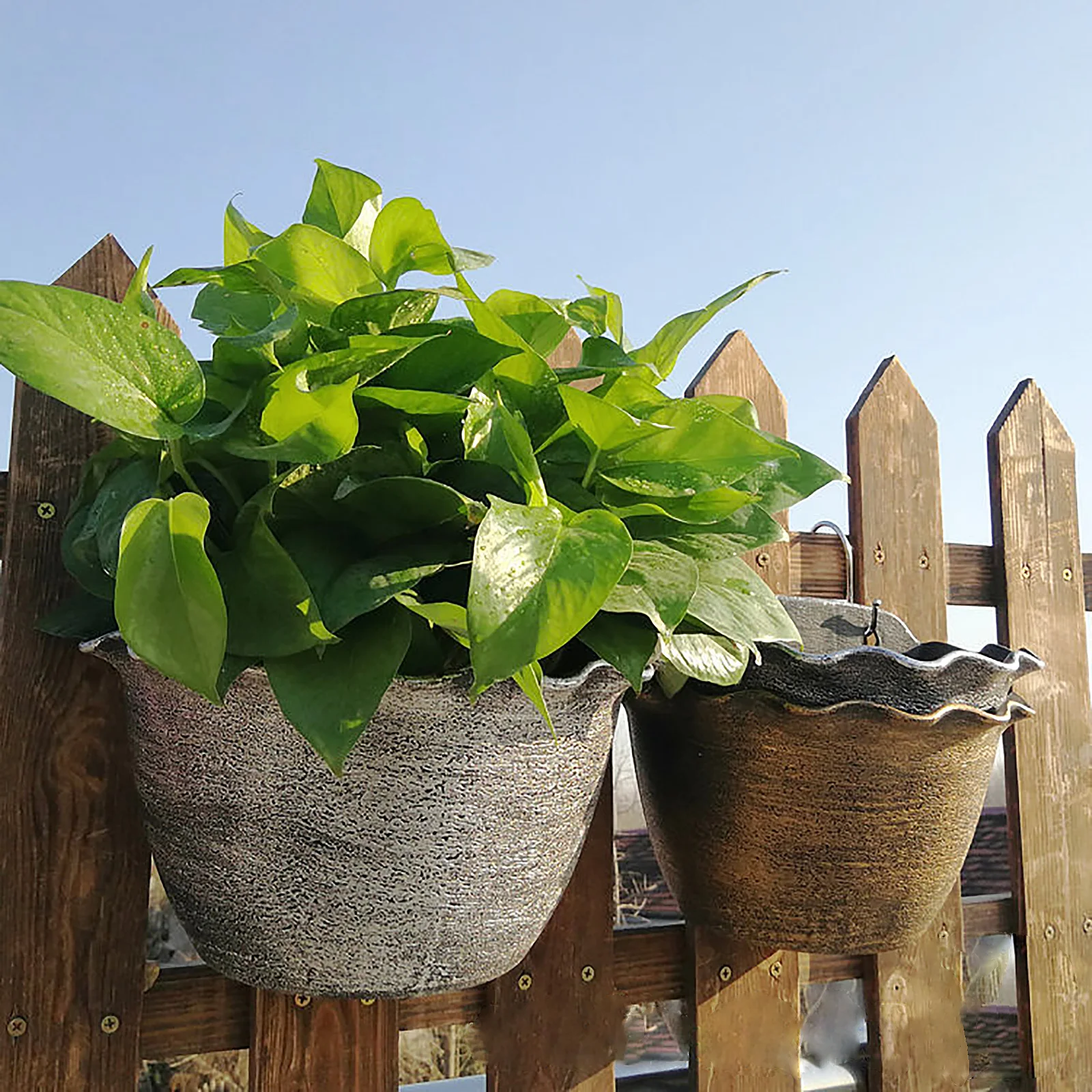 

Basket Wall Plant Holder Home Decoration Flowerpot Free S Hook Water Absorption Hanging Retro Absorbent Spray Paint Lazy Basin
