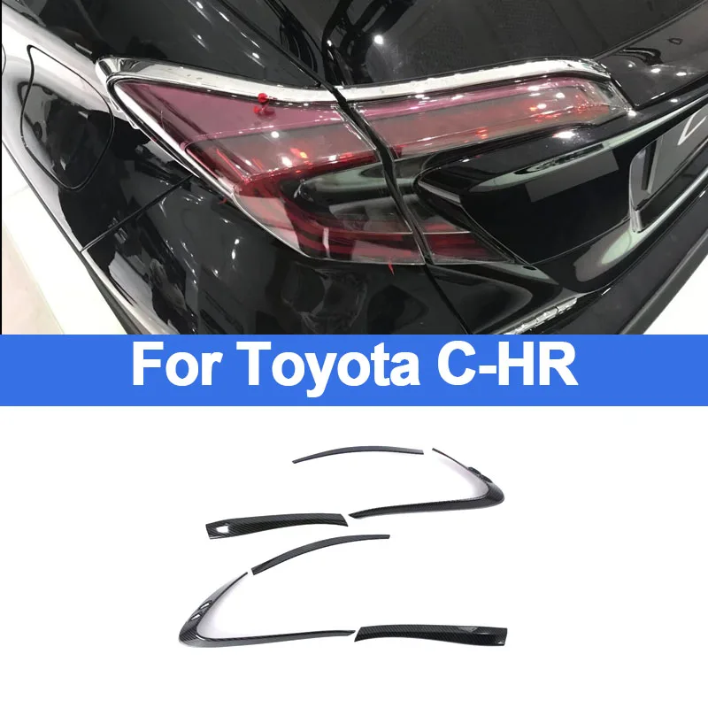 トヨタ-c-hr-テールライト-abs-カーボンファイバートリム、テールライト装飾ストリップ装飾用外装パーツ