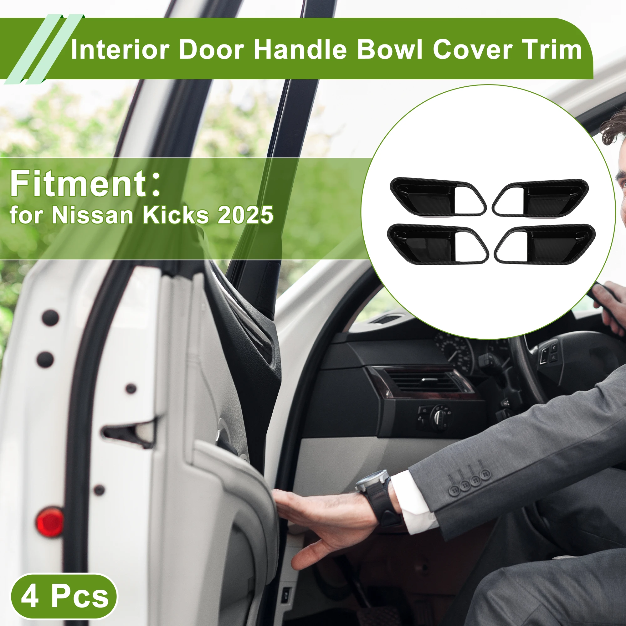 

UXCELL внутренняя дверная ручка, накладка чаши для Nissan Kicks 25, декоративная рамка для внутренней дверной ручки, 4 шт.