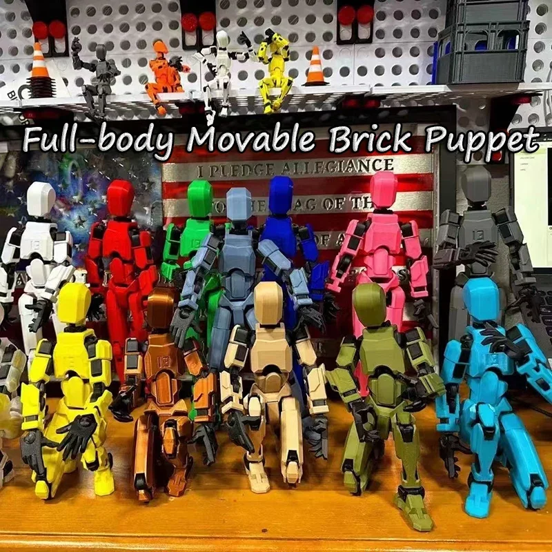 1PC Dummy 13 Family Lucky Puppets All Colors, Titan 13 Action Figure Toy, T13 Multi-Jointed Movable Shapeshift Robot 3D Printed