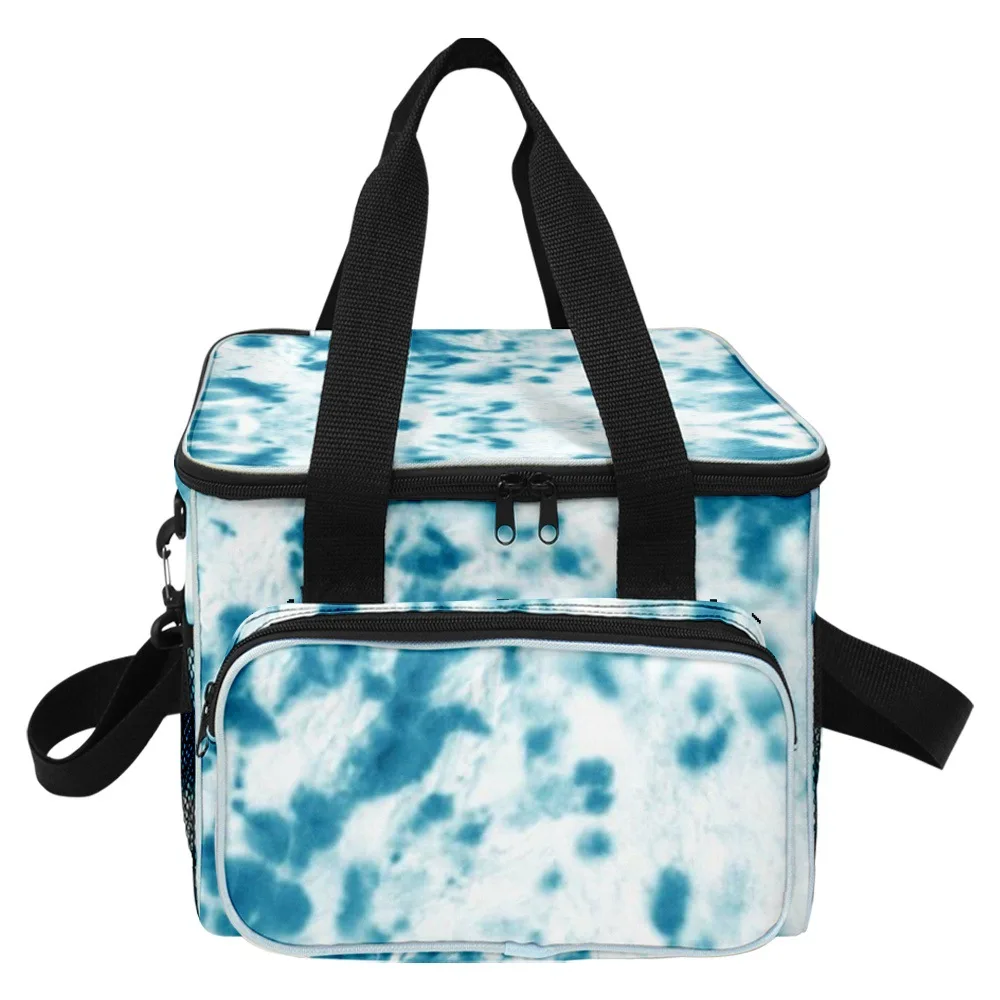 

Hip Hop Popular Trendy Novelty Tie-dye Colorful 3D Printed Larger Crossbody Lunch Bag Thermal insulation Food Handbags Ice Bags