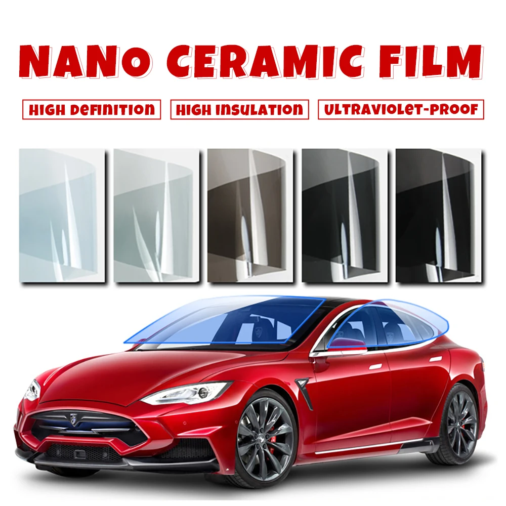 Width 600cmx50cm IR100%  2 MIL Thermal insulation Nano ceramic film car Household glass film multi-light transmission