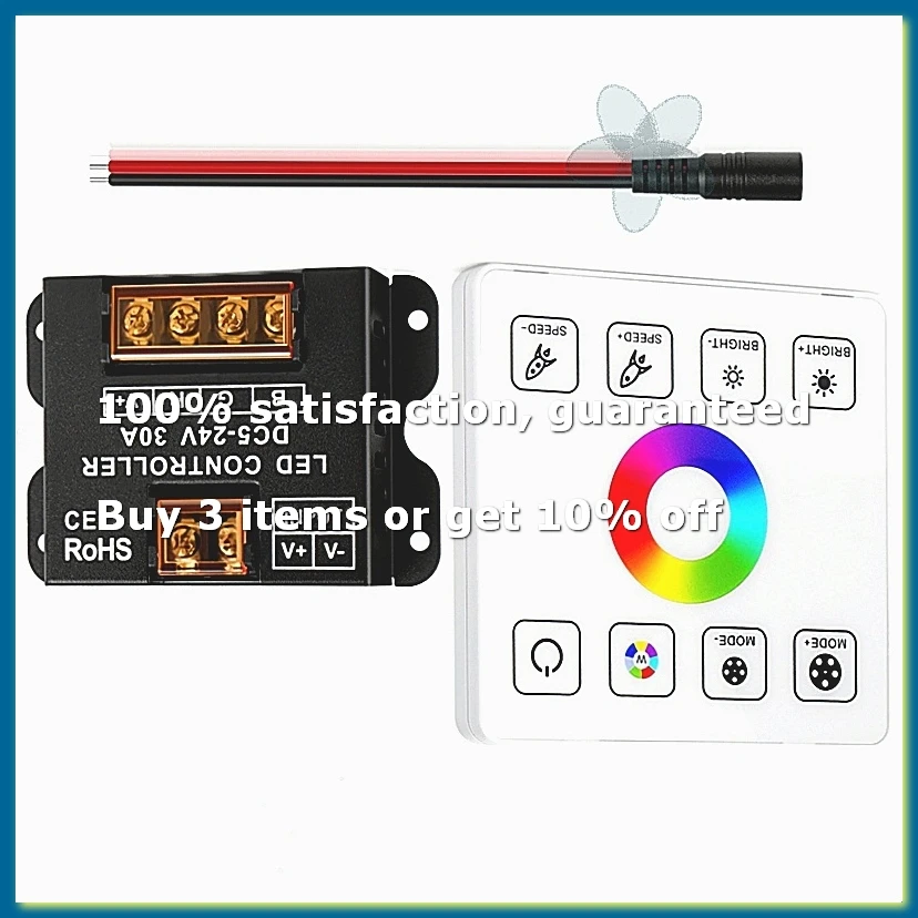 Touch Panel RGB LED Controller Kit, RGB LED Strip Lights Controller with Wireless Remote, for 5V 12V 24V 4-PIN-A12I