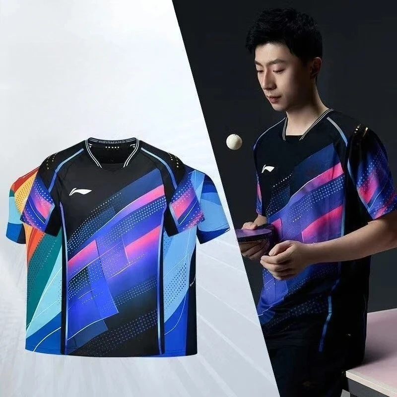 2026 New Table Tennis Sportswear Badminton Tennis Short-sleeved Tops Competition Suits T-shirts Breathable Sweat-absorbent