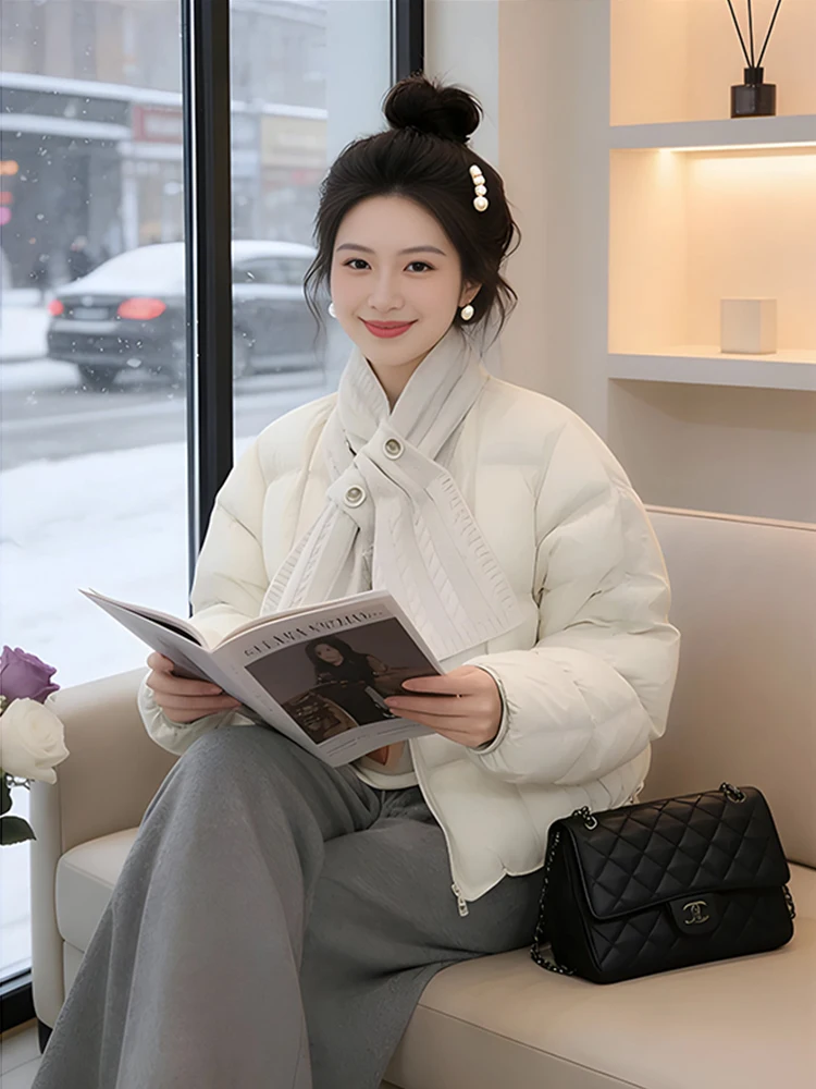 

Цвет Sli, круглый хлопковый джет, женская зимняя новая свободная повседневная утягивающая теплая корейская одежда для поездок на работу