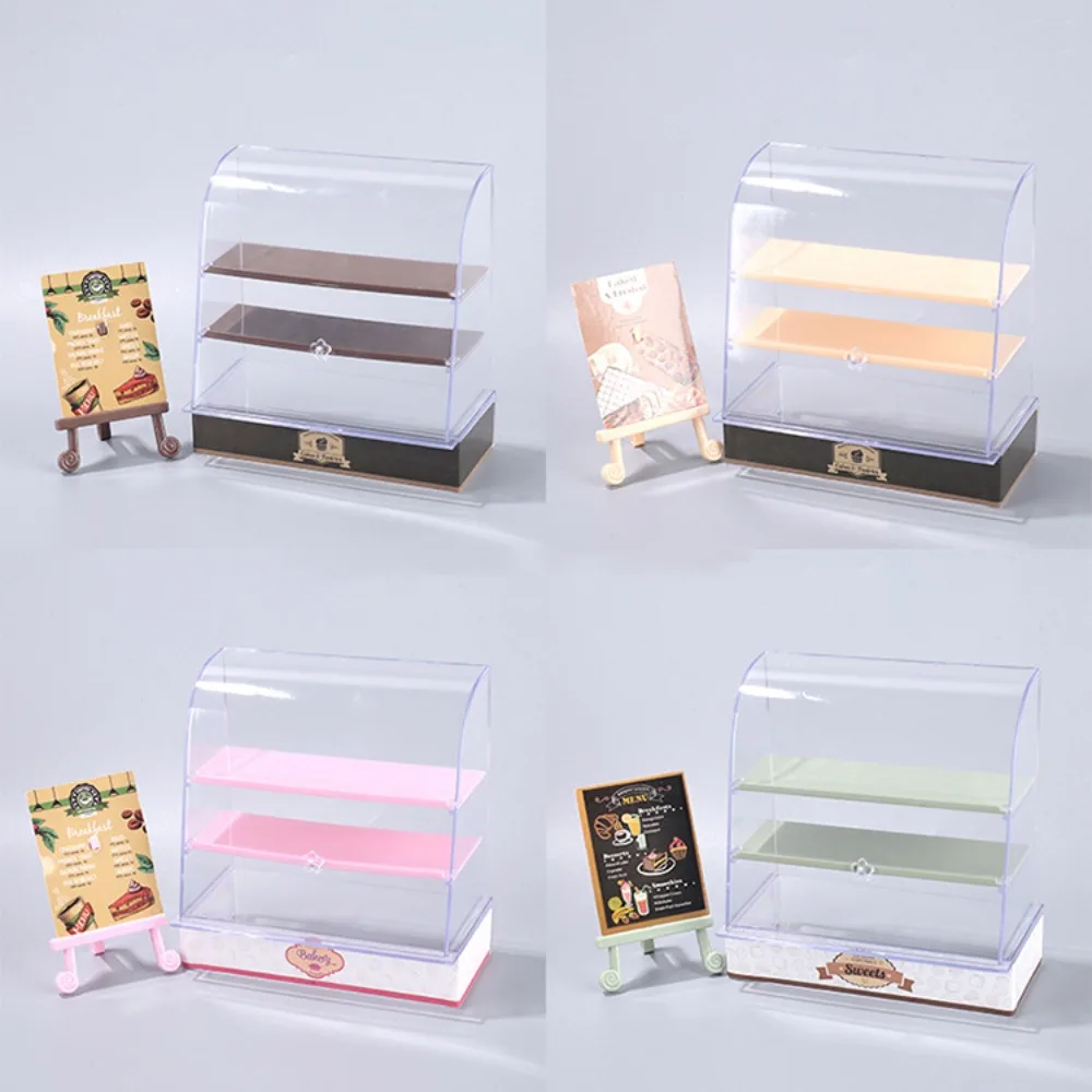 Caja de panadería en miniatura a escala 1:12, muebles coloridos para casa de muñecas, modelo de caja para pastel, Mini soporte para pan y comida, accesorios DIY