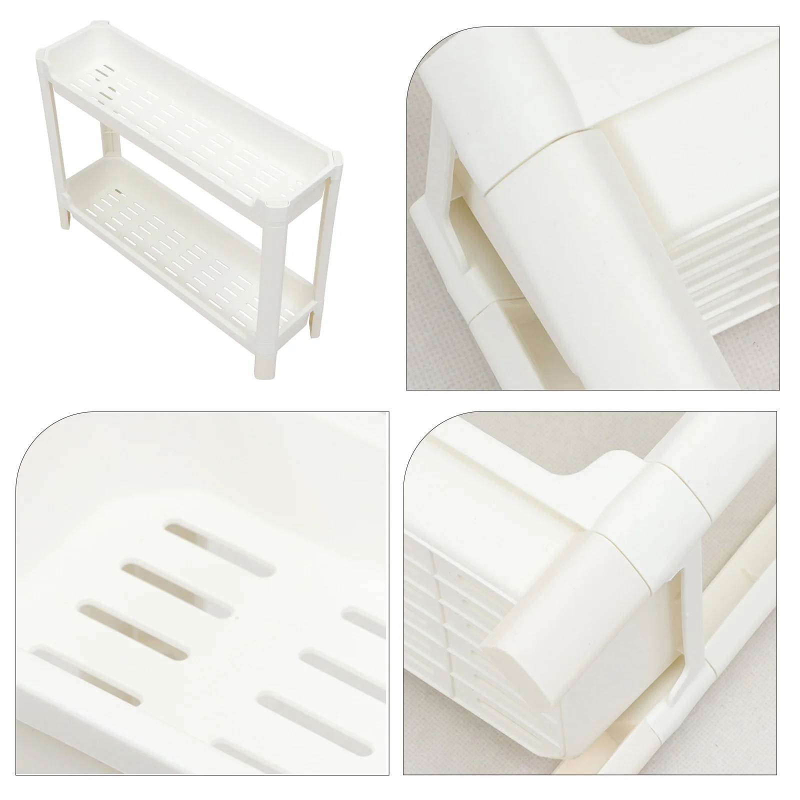 1 pc Multi-Tier Plastic Storage Rack Compact Corner Saving Bathroom Home Organization Floor Stand