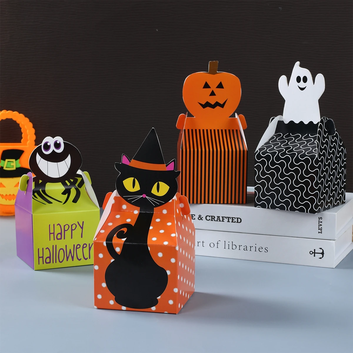 

2023 Happy Halloween Candy Bar Bags Spider Pumpkin Gifts Boxes Halloween Decorations Kids Favors Trick Or Treat Day