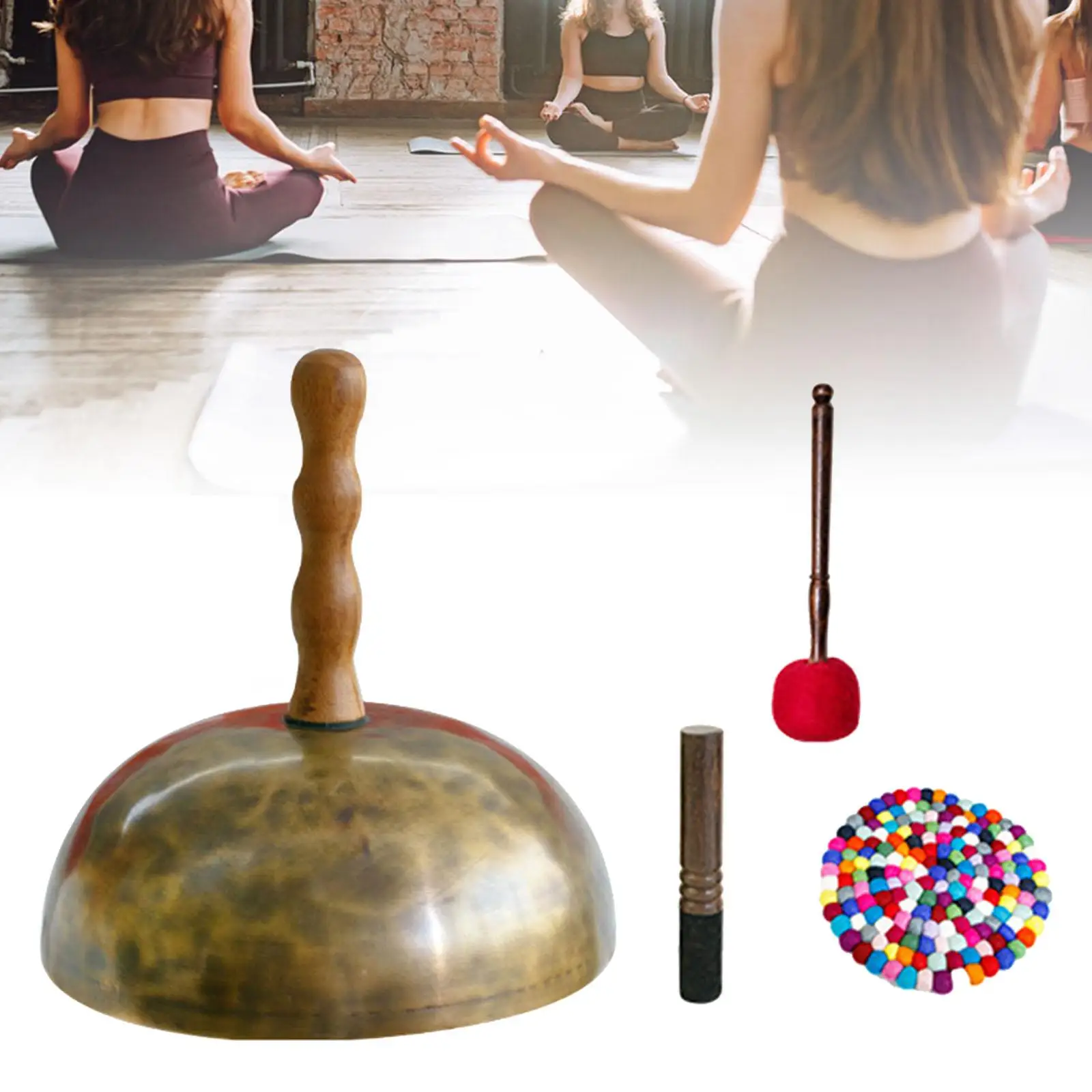 

Sound Bowl Set Standing Bell Copper Bowl Sound Healing Instrument Singing Bowl Easy to Play for Buddhist Temple Yoga Meditation