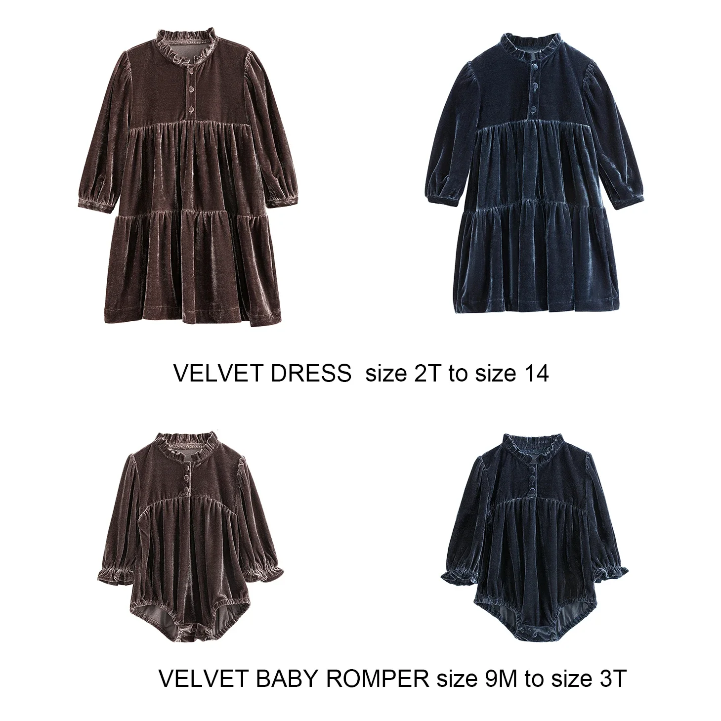 AP Teenager Girls Autumn Velour Dress Baby Kids Velvet Romper 2024 New Children Clothes Long Sleeve, #7702