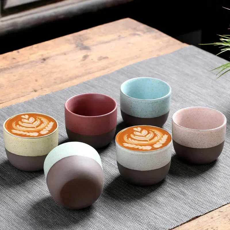 120ML Rough Pottery Retro Tea Cup Creativity Handmade Family Master's Cups Matte Kiln Coffee Mug Teahouse Chinese Kung Fu Teacup