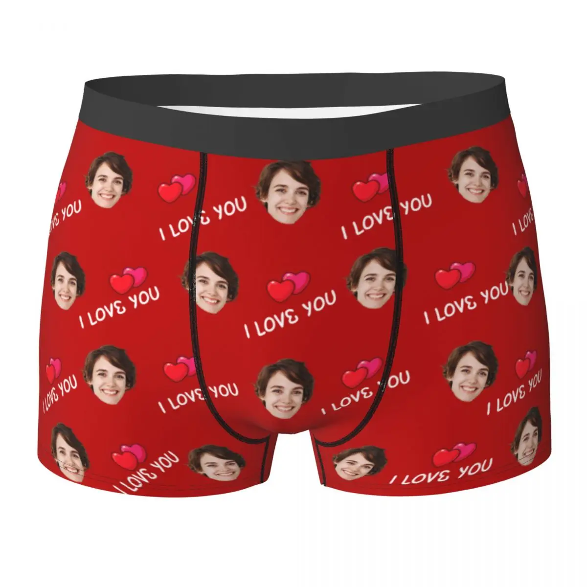 Personalized Face Boxer Briefs Underwear with Text Custom Boyfriend Gift FOr Him Christmas Gifts Valentine's Day