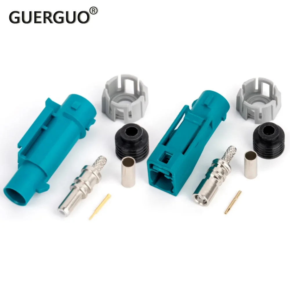 Waterproof FAKRA Z Female Male Universal Connector 50-1.5 Soldering RF Coaxial Wire Connectors for RG316 RG174 Pigtail Cable