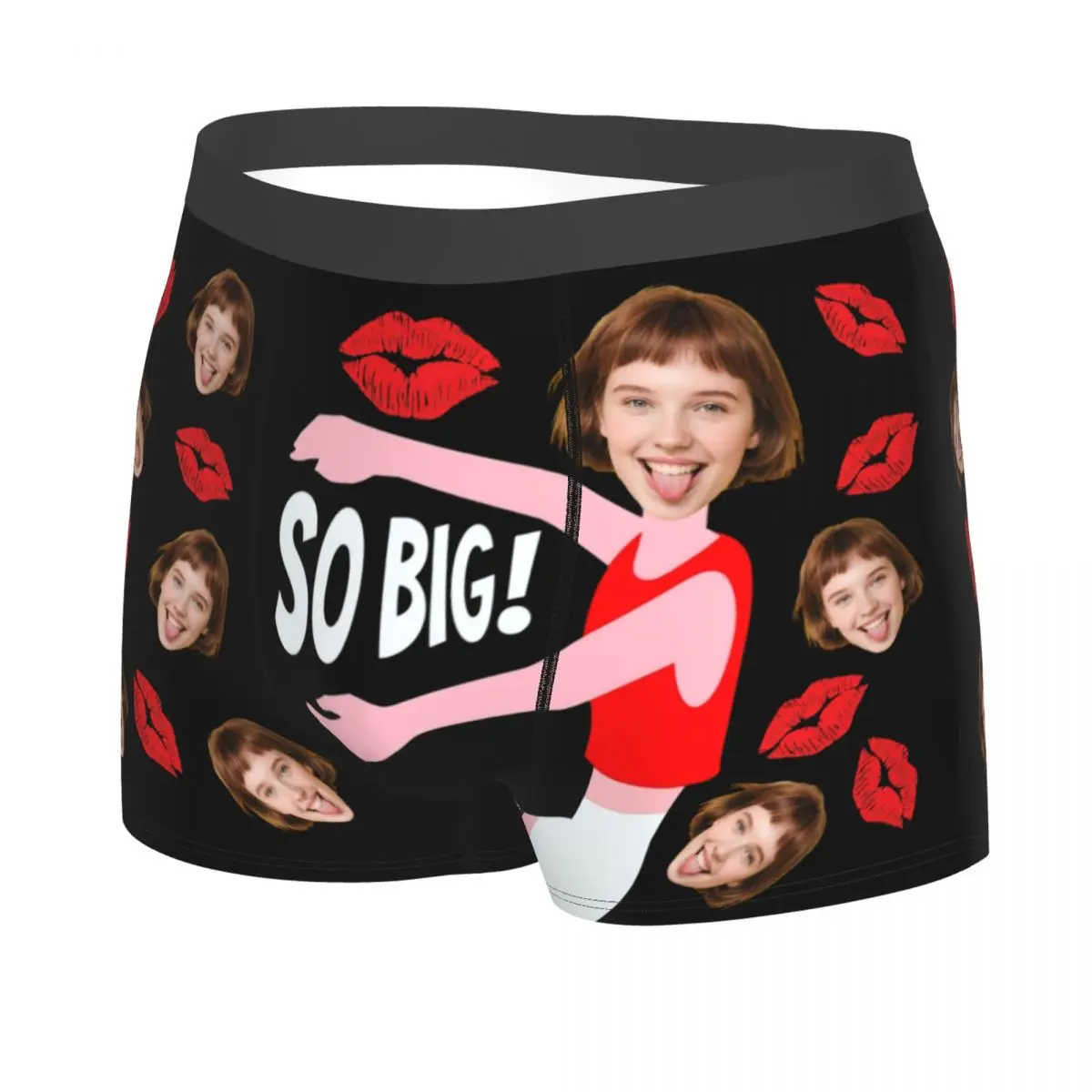 Valentine's Day Personalized Face Photo Custom Underwear Boxer Briefs Soft Shorts Panties Underpants For Husband Boyfriend Gift image 2