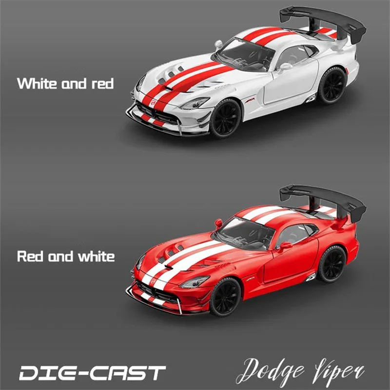 Dodge Viper ACR SRT-modelo de coche deportivo de aleación, vehículos de carreras de Metal fundido a presión, modelo de coche, simulación de sonido y luz, juguete para regalo, 1:24