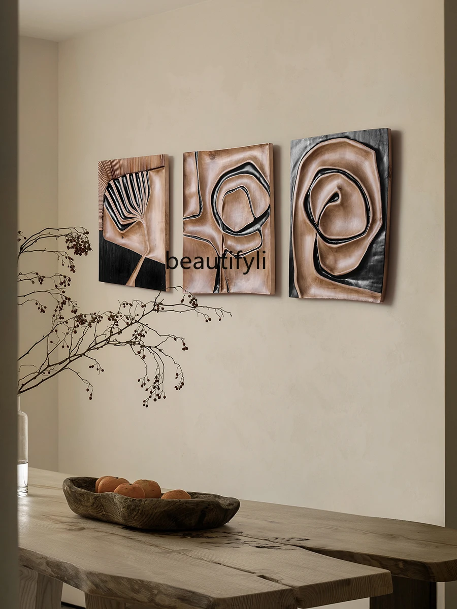 Abstract Wood Carving Decorative Painting Homestay Hotel Dining Room/Living Room Background Wall Stereo Hanging Painting