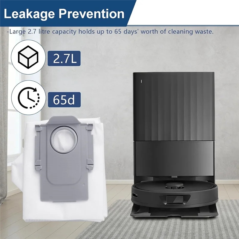 A20M 14 حزمة أكياس الغبار الأبيض والرمادي غير المنسوجة النسيج ل Roborock Q Revo جهاز آلي لتنظيف الأتربة سعة كبيرة حقيبة المتاح