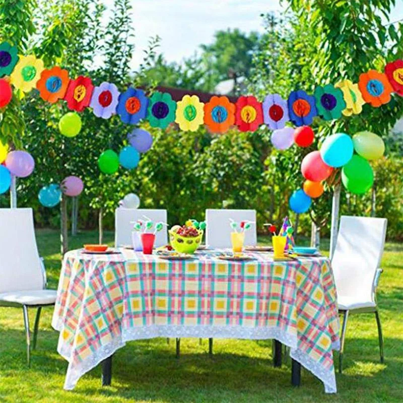 3-Meter bunte runde Blumen aus Papier zum Ziehen von Blumen, Blumengirlanden, Baby-Heimdekoration, Geburtstagsfeier, Hochzeit, Layout, Veranstaltungsort-Dekoration – Detail 9