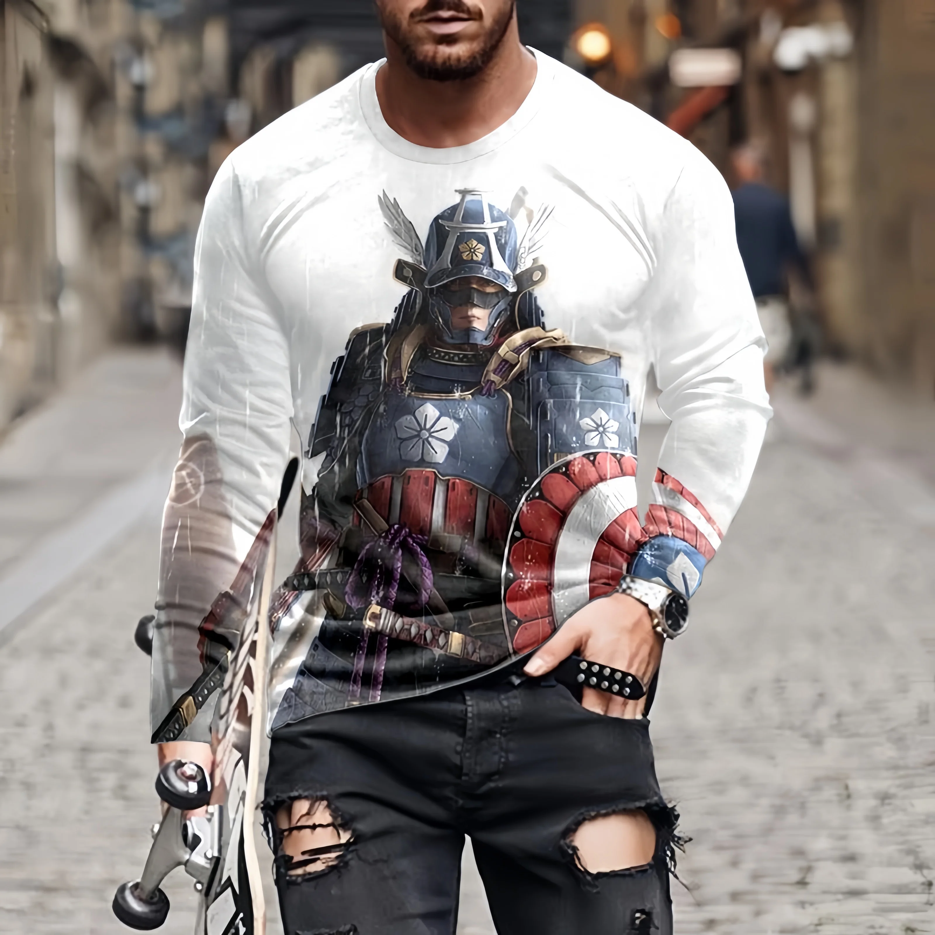 

Fashion Soldier Pattern 3D Printing Men's Long Sleeve T-shirt Graphic T Shirts Autumn Comfortable O-neck Tops Street Man Clothes