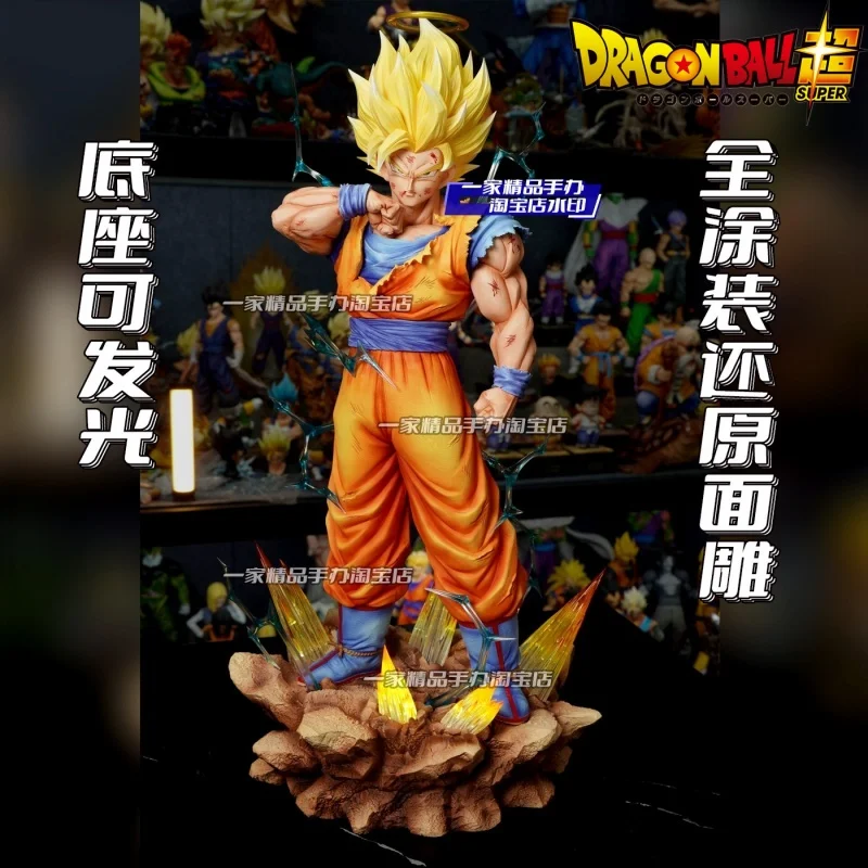 

Dragon Ball Super Son Goku Super Saiyan 2, фигурка с подсветкой, 34 см, статуя GK, декор для стола, подарок для мужчин, товары в стиле аниме