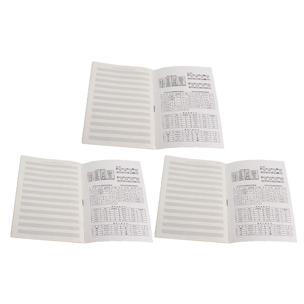 3Pcs Music Notation Notebook Guitar Sheet Music Book Portable Manuscript Staff Notebook for Memorizing Scores Writing Songs