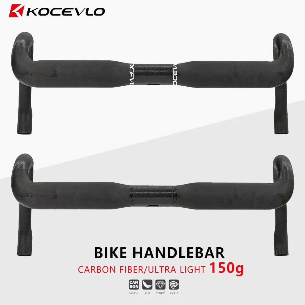 

Kocevlo Ultra Light 150g SL Road Carbon handlebar Gravel road bike handlebar 31.8mm Compatible internal cabling system