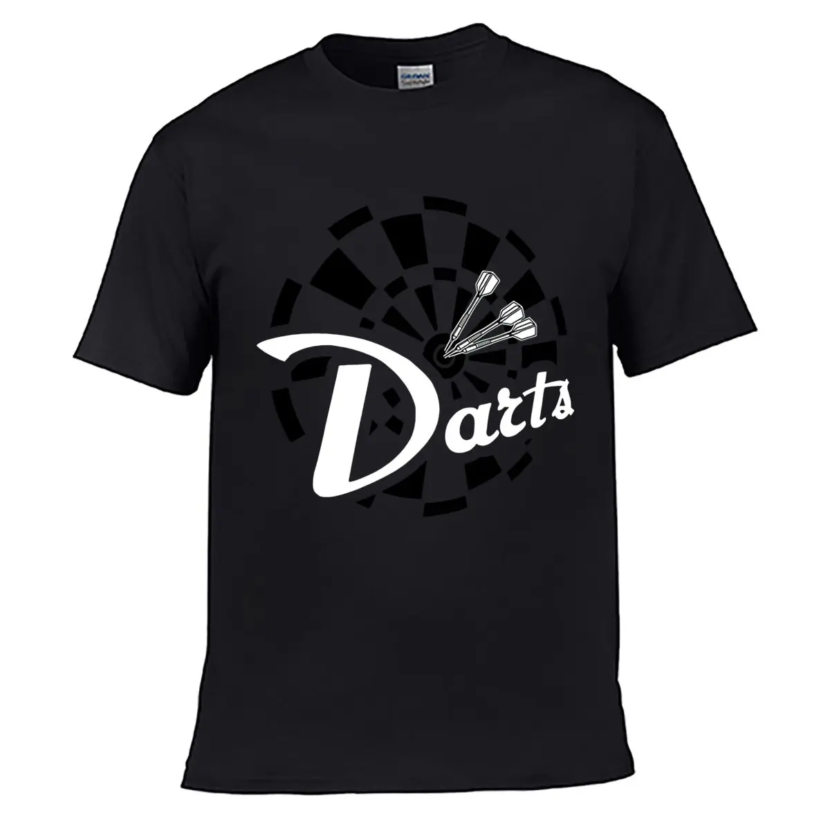 Darts Target Bullseye Graphic Street Distressed Washed Loose Simple Tee