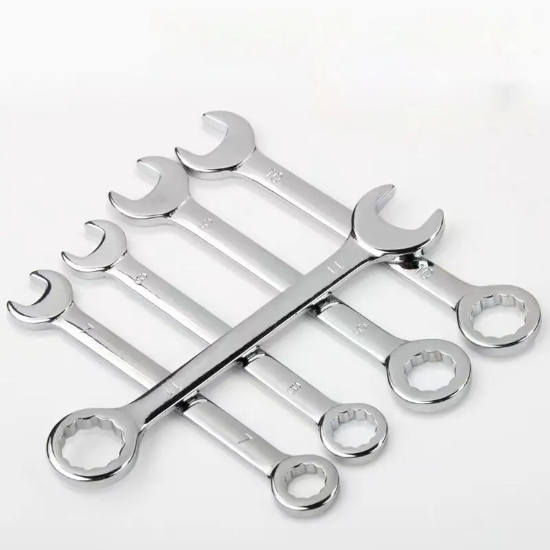 10-Piece Mini Metric Spanner Set – 4-11mm Wrench Opening, Blue, Explosion-Proof, Key Ring-Attached Pocket Hand Tools
