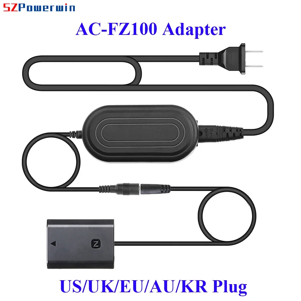 

Powerwin NP-FZ100 AC-FZ100 Camera Adapter FZ100 Dummy Battery Coupler AC Power Supply for Sony Alpha 9 A7M3 A9 A7M4 ILCE-9 A7C