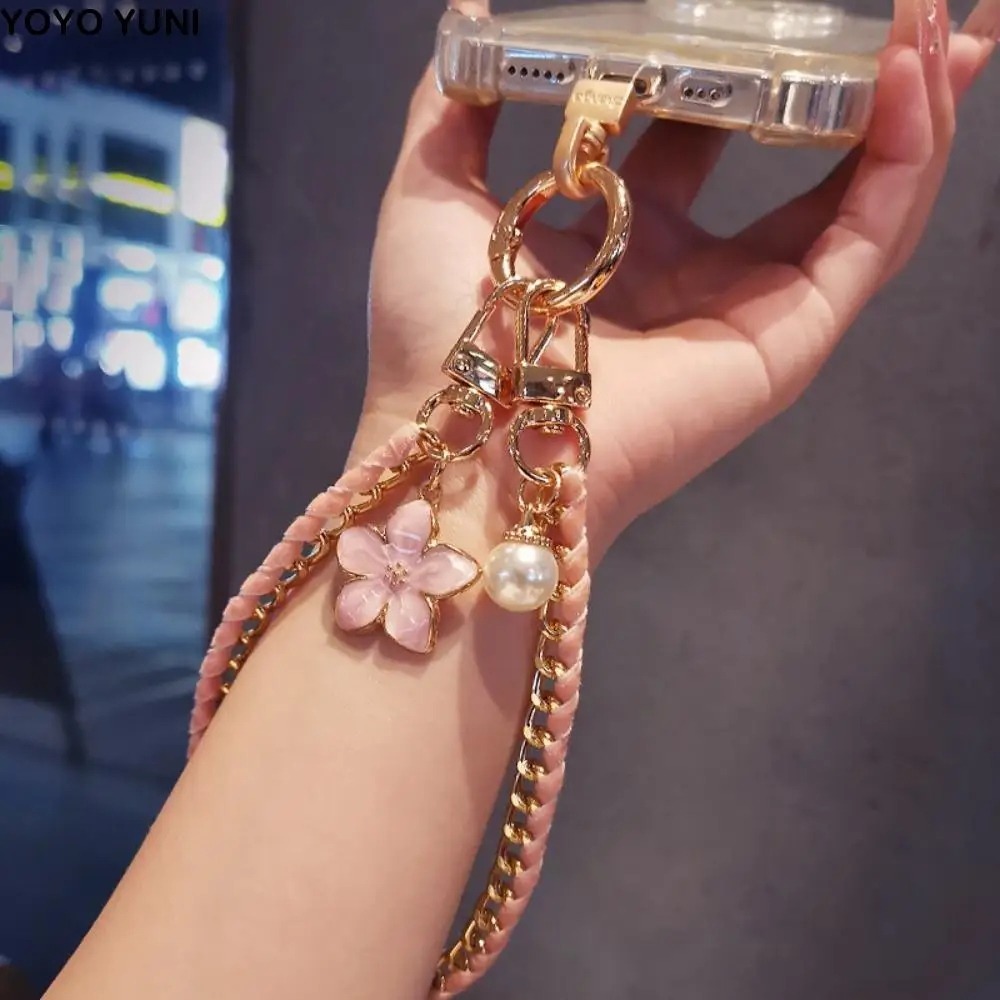 

Цветочный кулон, ремешок для мобильного телефона, металлическая цепочка, анти-потерянная цепочка для мобильного телефона, ручной короткий ремешок для мобильного телефона, подарок на Новый год