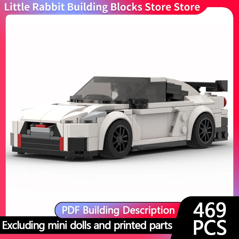 Speed Racing Car Model MOC Building Bricks White R35 GTR Car Modular Technology Children Holiday Gifts Assemble Toy Suit