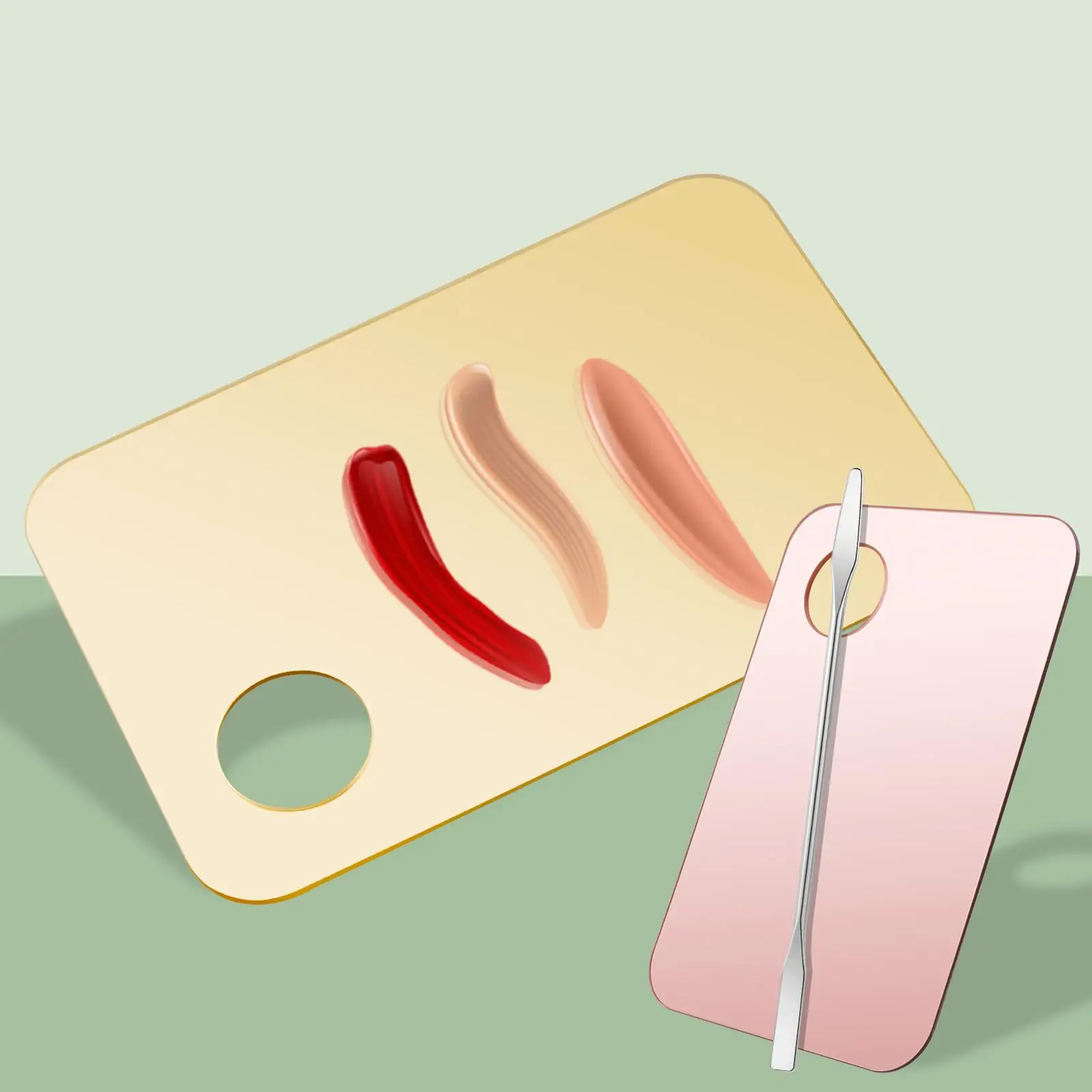 ถาดผสมสีอะคริลิคขนาดใหญ่สำหรับแต่งเล็บ อายแชโดว์ รองพื้น ลิปสติก และชุดเครื่องสำอาง