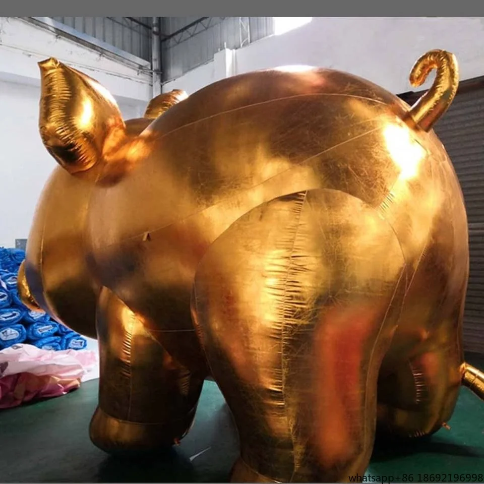Gold Inflatable Mirror Pig Balloon Advertising Decorative Inflatable Pig Balloon