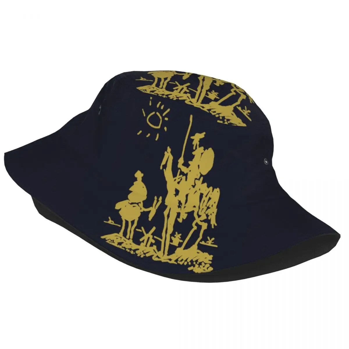 Custom Don Quixote By Pablo Picasso Bucket Hats Men Women Fashion Summer Beach Sun Spanish Artist Fisherman Cap