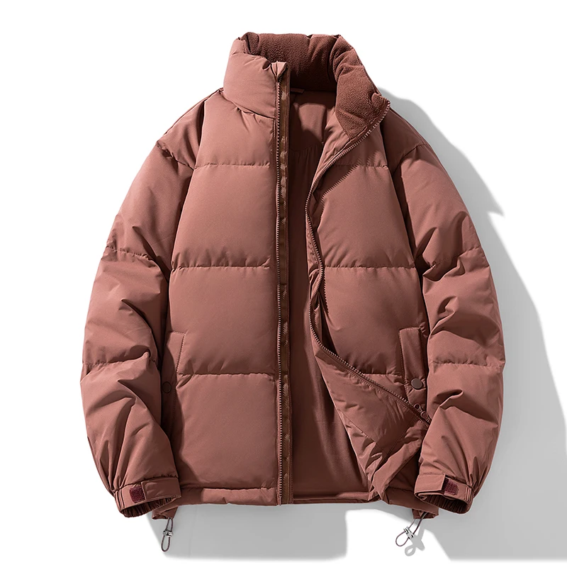 Men's Thickened Winter Puffer Jacket Stand Collar Bread Style New National Standard Casual Down Jacket for Couples