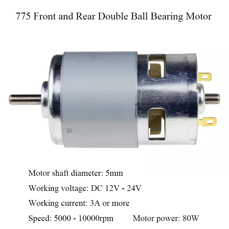 Roulements à billes avant à courant continu, moteur à balais de carbone, haute puissance, couple élevé pour bricolage, scie à table, outils électriques de perceuse, 775, 795, 12V, 24V