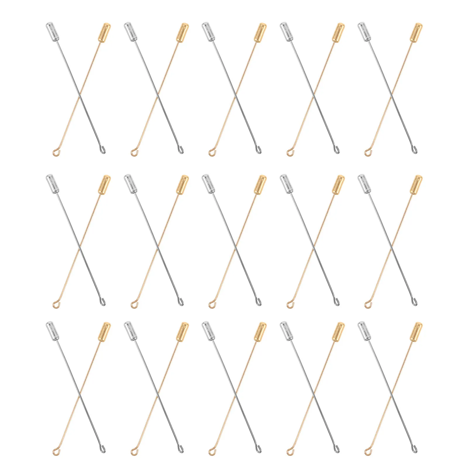 Jewelry Hatpin Sticks 30Pcs Metal Straight Pin Blanks for DIY Brooch Crafts Lapel Scarf Costume Boutonniere