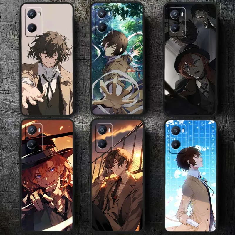 Аниме Bungo Stray Dogs Cool для OPPO A98 A96 A94 A93 A78 A77 A76 A74 A73 A72 A57 A55 A53 5G Черный чехол для телефона