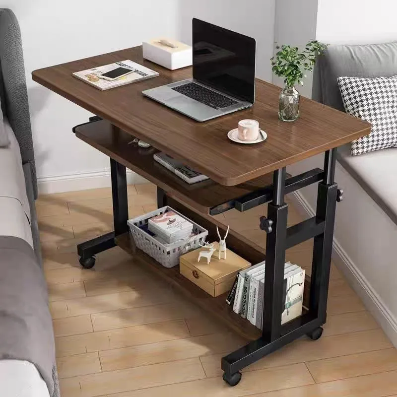Movable small table, bedside table, bedroom, household desk, dormitory, simple lazy lifting computer table, sofa edge