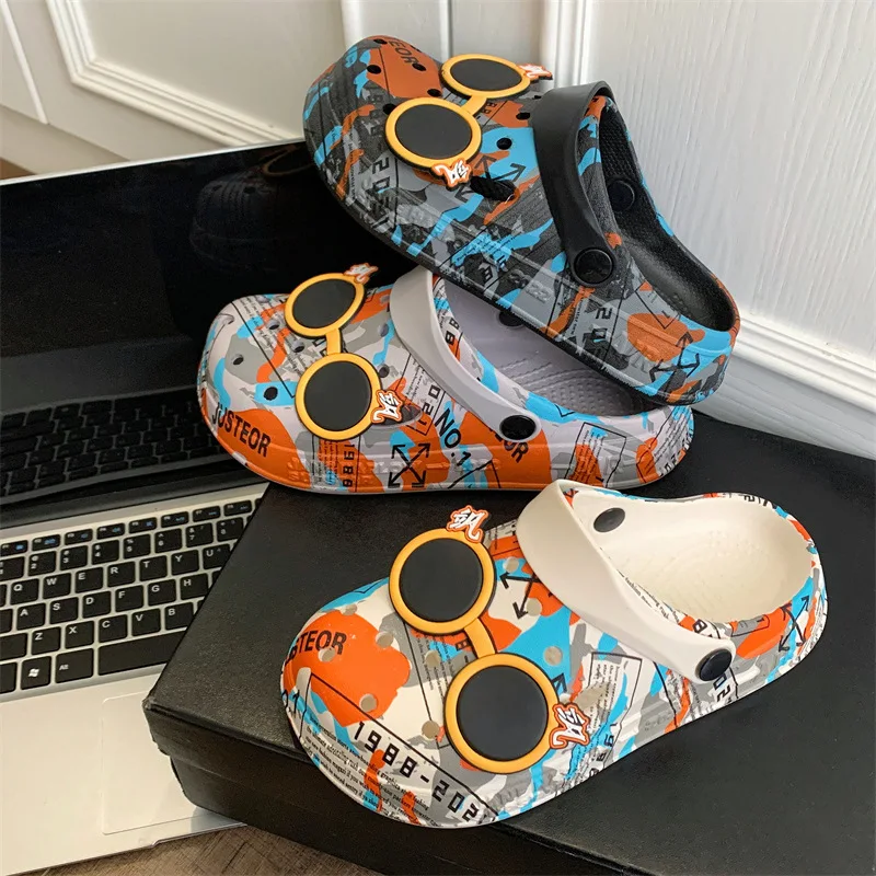 New Summer Women Platform Slippers Men Husky Graffiti Anti slip Fashion Home Beach Shoes Outdoor DIY nterest Cloud Sandals 2024