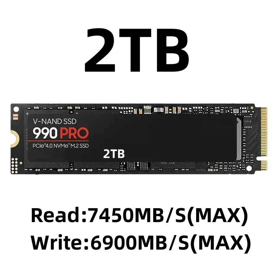 M.2 990 PRO NVMe SSD PCIe Gen4 High Performance Interne Schijf 2TB 4TB Opslagupgrade voor PS5 Desktop Laptop