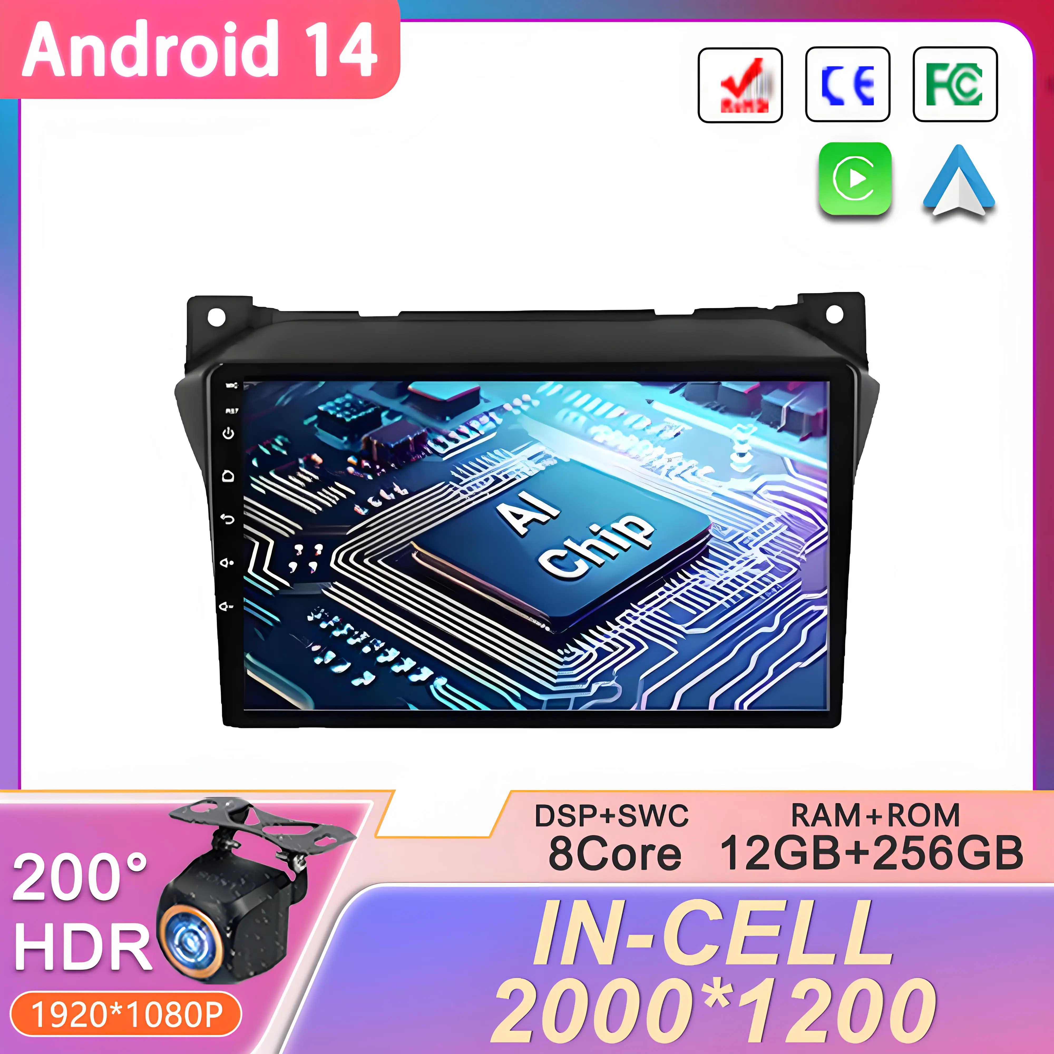 

Android 14 For Suzuki Alto 2009 - 2016 Car Multimedia LED Screen Stereo Video Player GPS Navigation Radio Auto 360 Camera FM BT