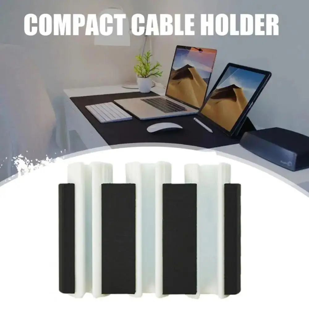 New Lightweight Cord Management Holder Rotating Fixed Multifunctional Cable Manager 3-Slots Mini Desk Cord Clip