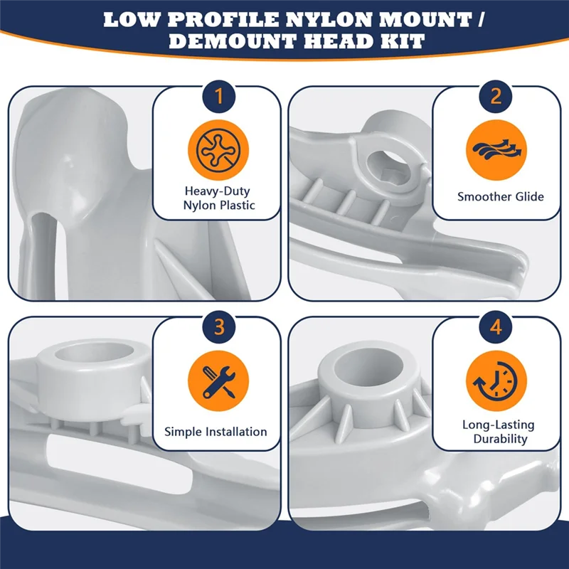 

For Low Profile Tires Mount/Demount Head Kit Nylon 2 Pack For Coats Tire Changer Machine Duck Head TC184432