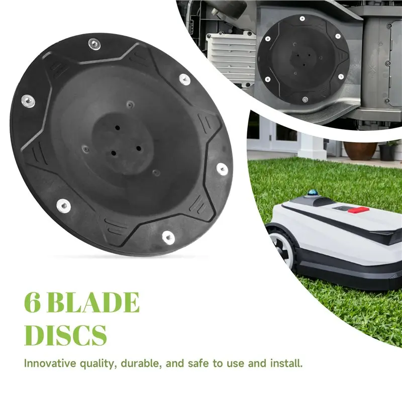 Disco de Substituição de 6 Lâminas em Plástico Reforçado com Fibra de Vidro (ABGH) para ECOVACS Goat O500, O800, G1-2000, G1 Mower (Lâminas Não Incluídas)