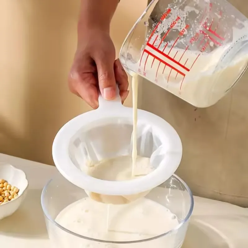 

Nylon Mesh Strainer for Kitchen, Food and Yogurt, Plastic Mesh Colander with Handle for Filtering Juice, Milk, Soy Coffee, Honey