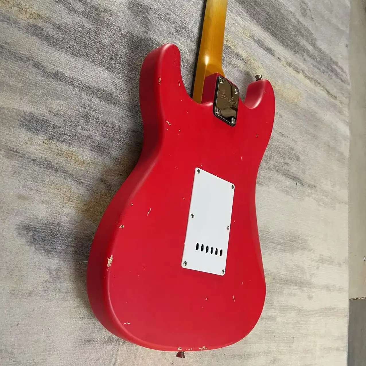 Guitarra elétrica relíquia pintada à mão de 6 acordes, corpo pintado à mão, fotos de envio fotografadas em fábrica, em estoque,