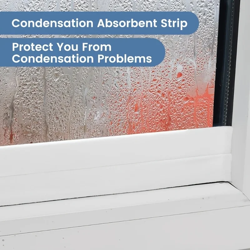 1 لفة نافذة شرائط مكافحة التكثيف الزجاج امتصاص الماء ملصقات نافذة التكثيف ماصة شرائط امتصاص الرطوبة